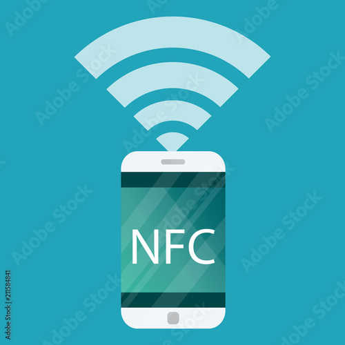 Vector icon. NFC touch payment concept.