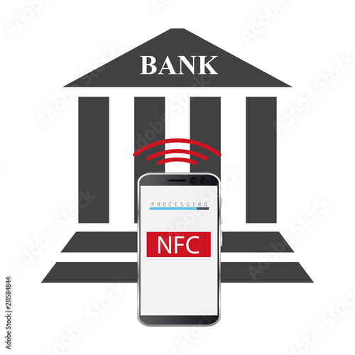 Vector icon. NFC touch payment concept.