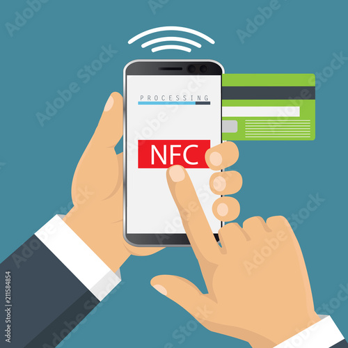 Vector icon. NFC touch payment concept.