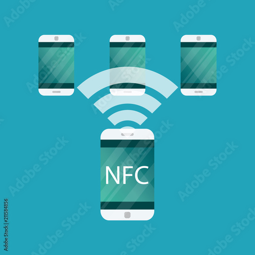 Vector icon. NFC touch payment concept.