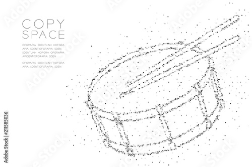 Abstract Geometric Square box pixel pattern Snare drum with drumstick shape, music concept design black color illustration on white background with copy space, vector eps 10