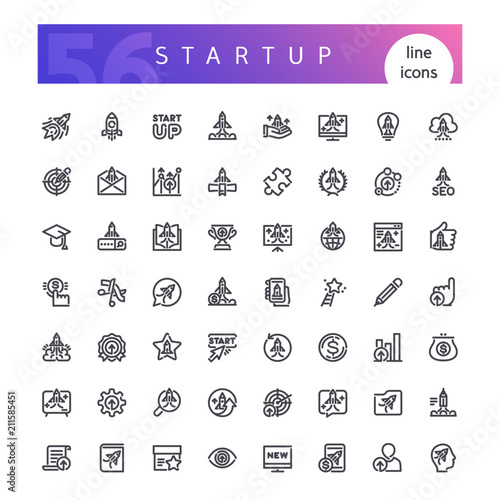 Startup Line Icons Set