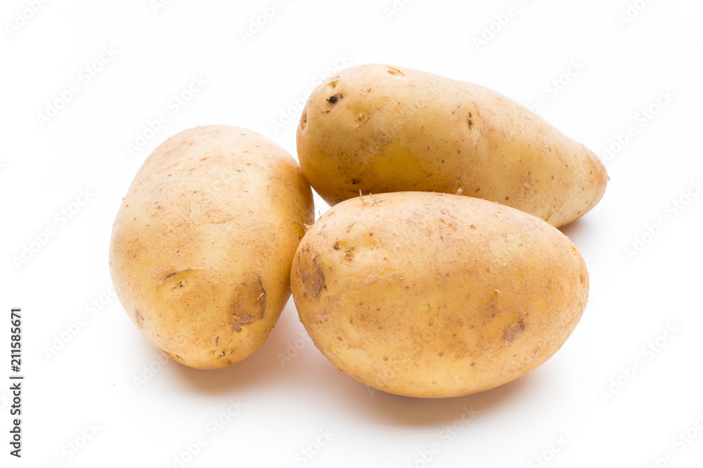New potato isolated on the white background. New potato isolated on the white background.