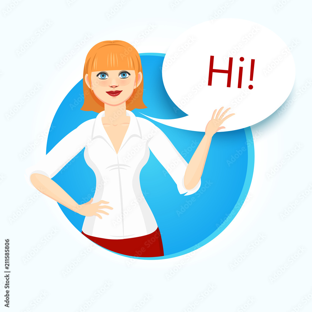 girl assistant in a business suit. Character girl assistant in a business suit. Character