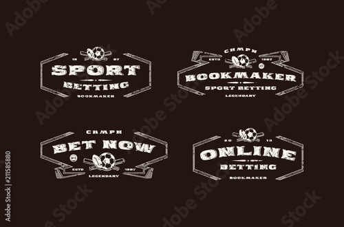Set of bookmaker emblem in retro style