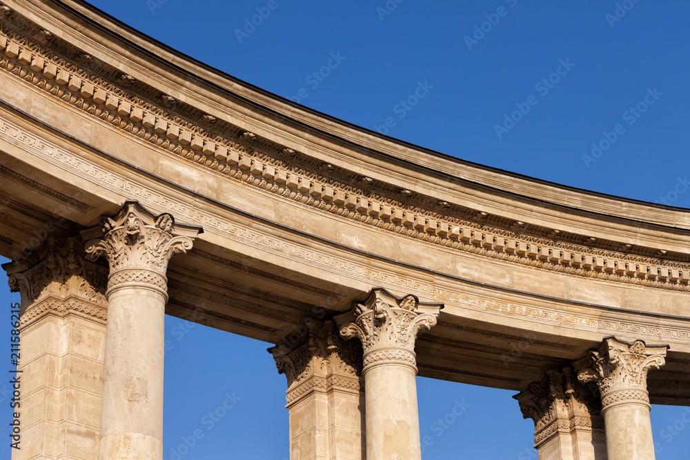 Millenium Monument Colonnade Details in Budapest, Hungary