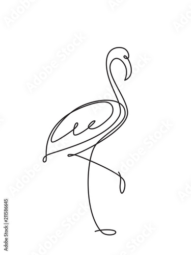 Flamingo line art
