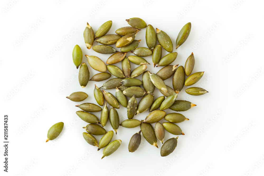 Pumpkin seeds isolated on white Pumpkin seeds isolated on white