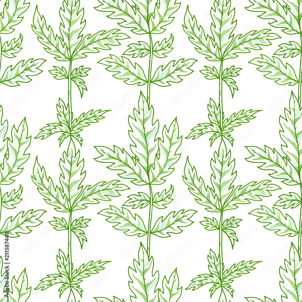Vector seamless pattern of leaves. Vector seamless pattern of leaves.