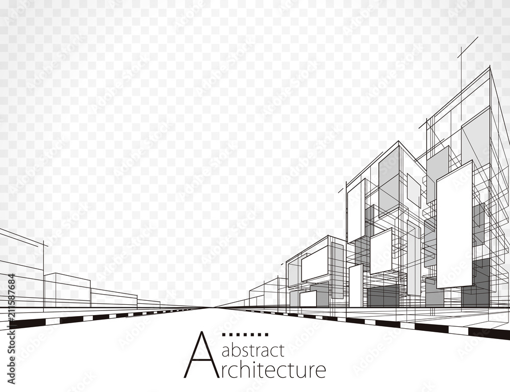 Fototapeta premium Architektury budynku perspektywiczne linie, nowożytny miastowy architektura abstrakta tło.