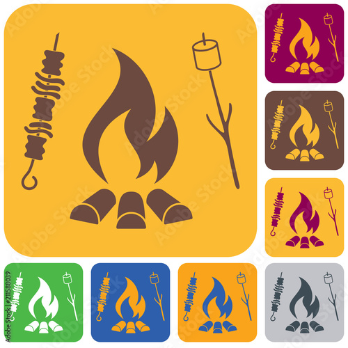 Grilled zephyr and  kebab icon