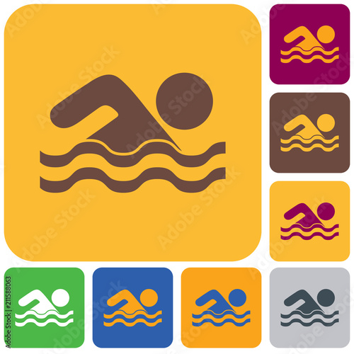 Swimming water sport icon