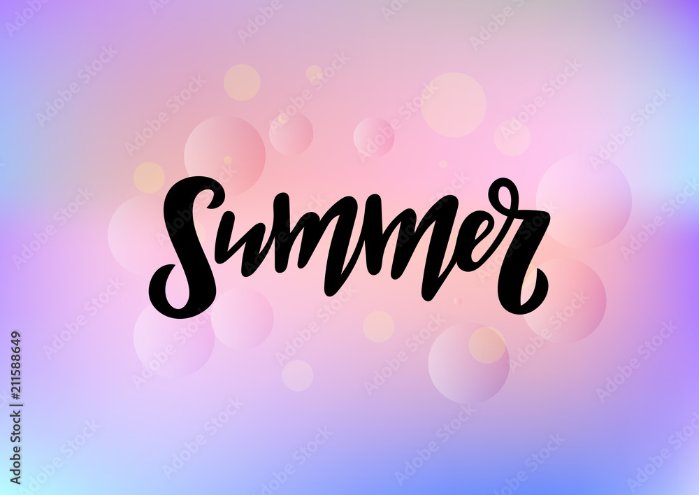 Hand drawn lettering phrase Summer Hand drawn lettering phrase Summer