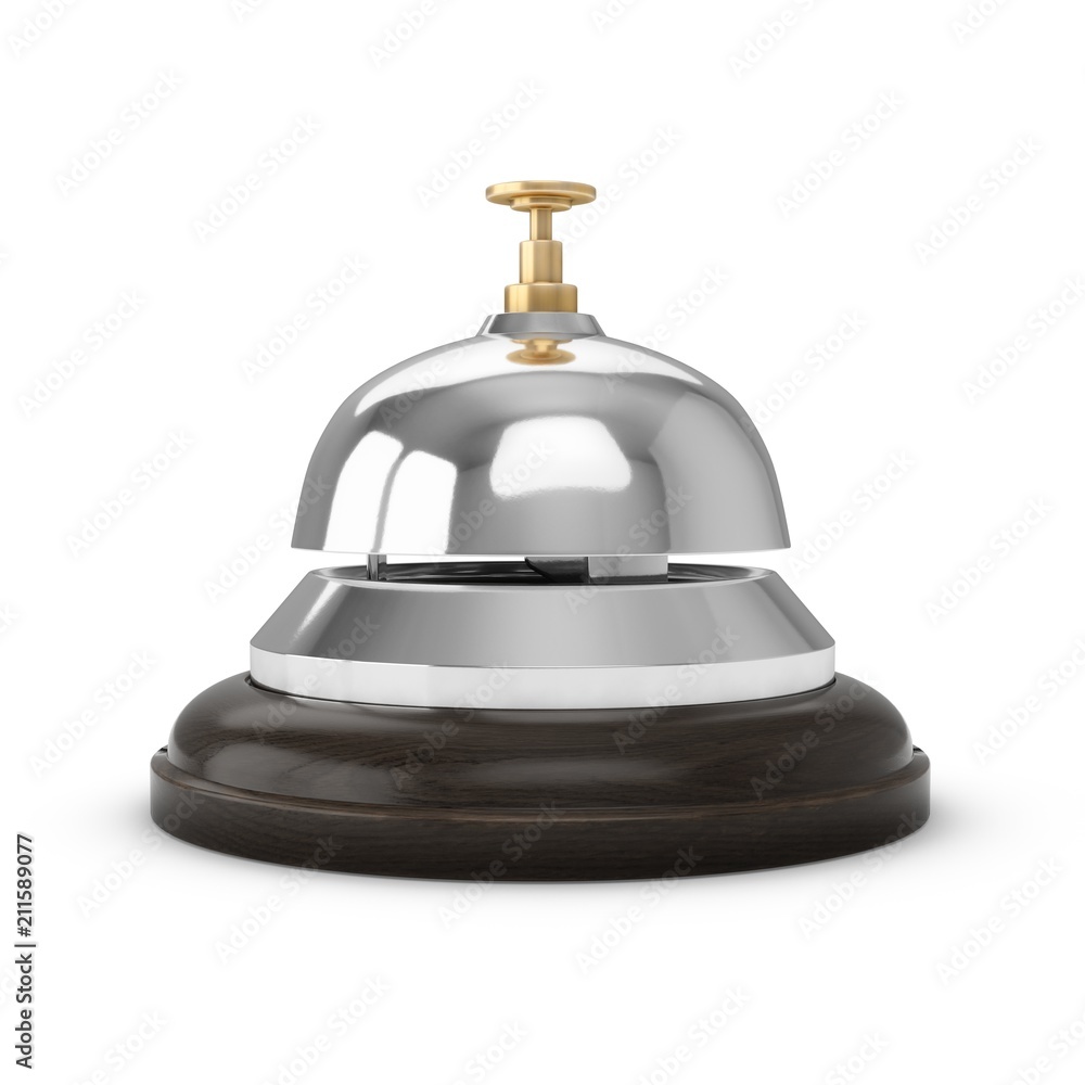 3D Rendering Reception bell isolated on white 3D Rendering Reception bell isolated on white