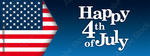 Header Happy 4th Of July USA Flag