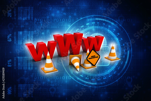 3d illustration Website under construction concept
