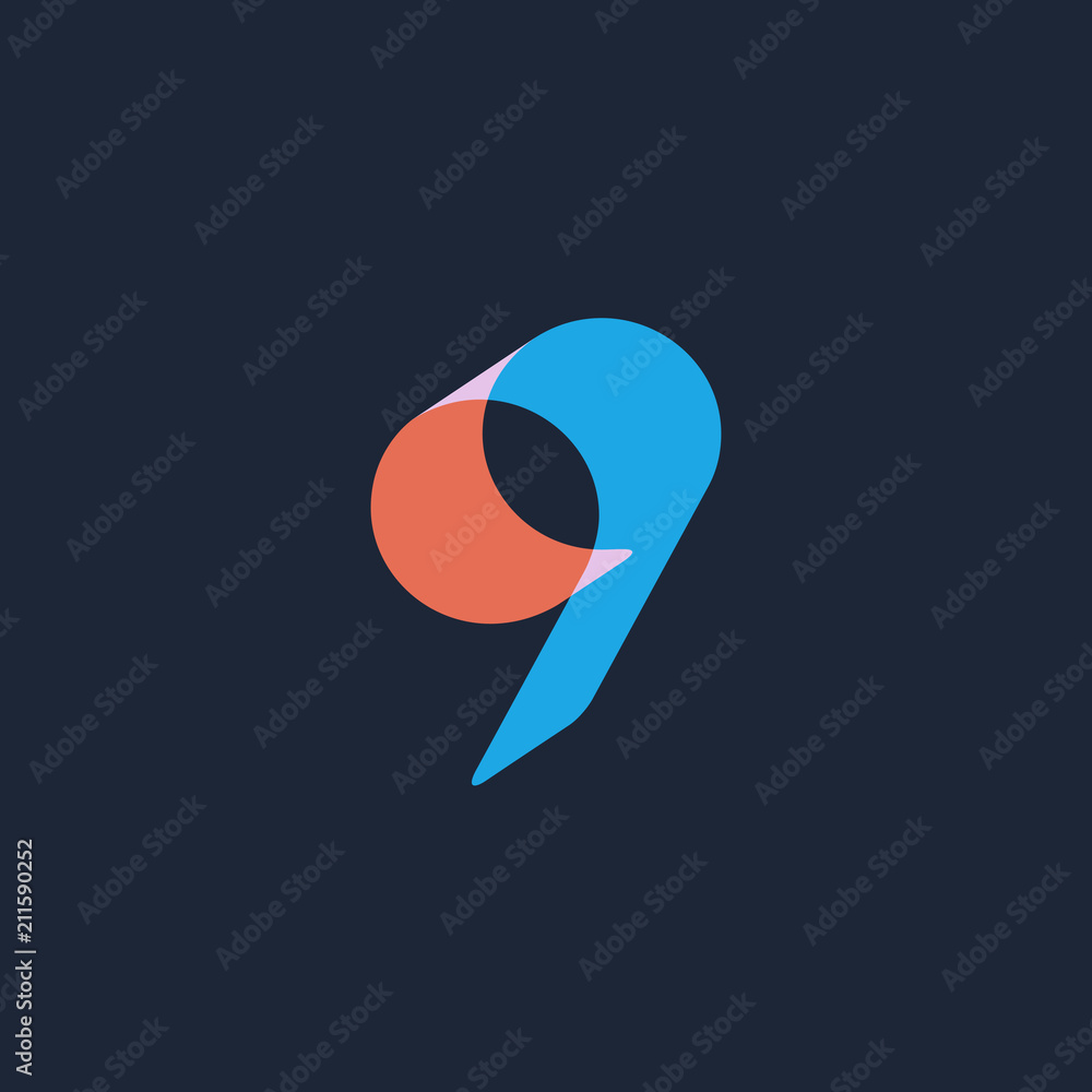 Number 9 logo icon design template elements Number 9 logo icon design template elements