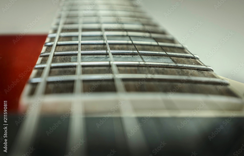 Rock guitar. Close-up view part of guitar, very popular musical Rock guitar. Close-up view part of guitar, very popular musical