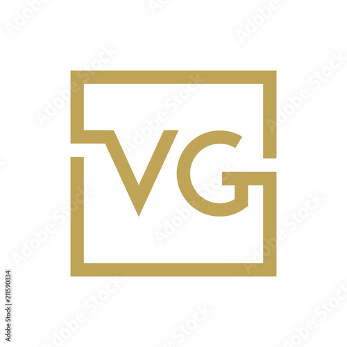 two letter logo line square VA TO VZ