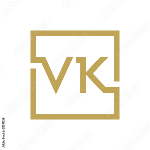two letter logo line square VA TO VZ