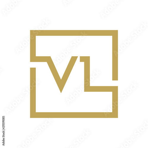 two letter logo line square VA TO VZ