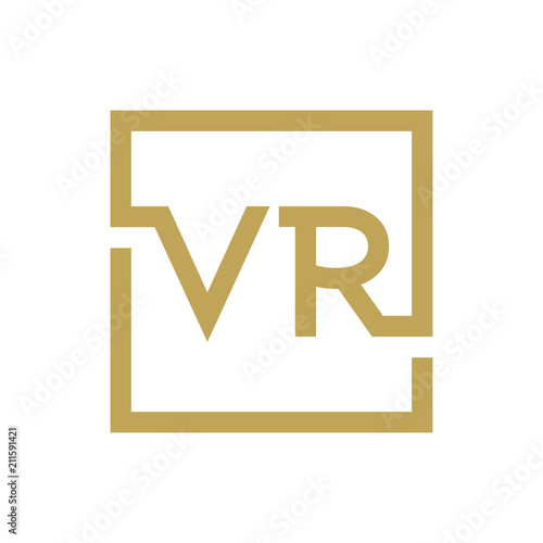 two letter logo line square VA TO VZ