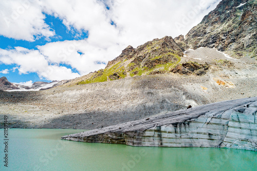 Alta Valmalenco (IT) - Vista aerea del ghiacciaio di Fellaria - luglio 2018  photo