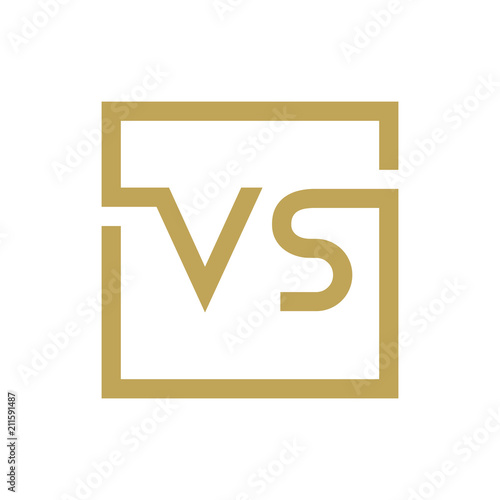 two letter logo line square VA TO VZ