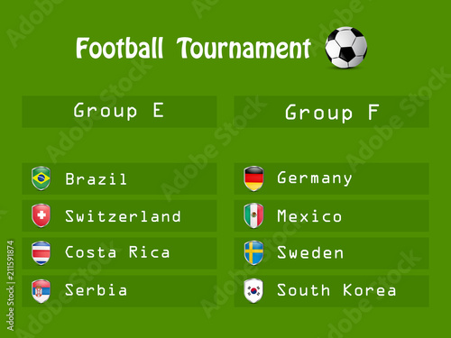 Illustration of shield with different country flags participating in Football Tournament