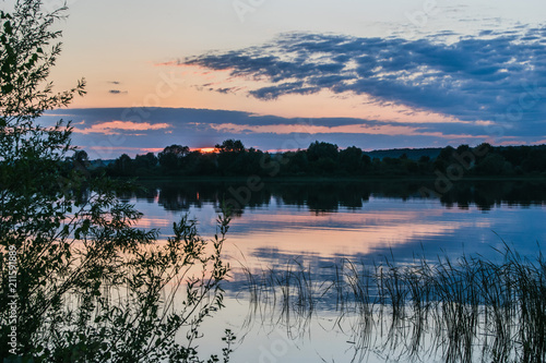 Sunset at Volga river in Kazan  Russia