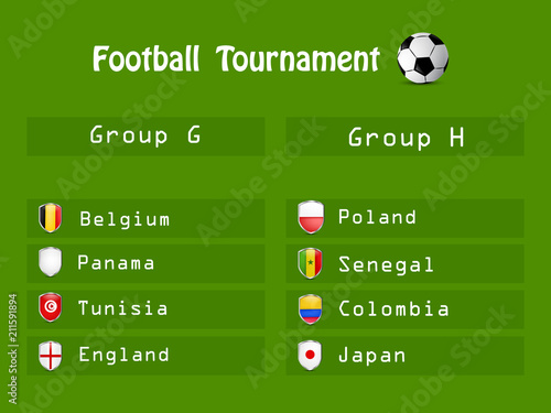 Illustration of shield with different country flags participating in Football Tournament