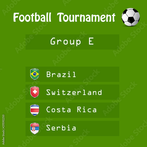 Illustration of shield with different country flags participating in Football Tournament