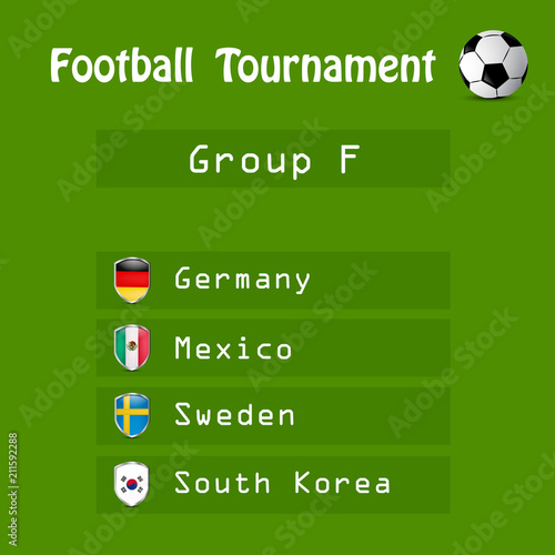 Illustration of shield with different country flags participating in Football Tournament