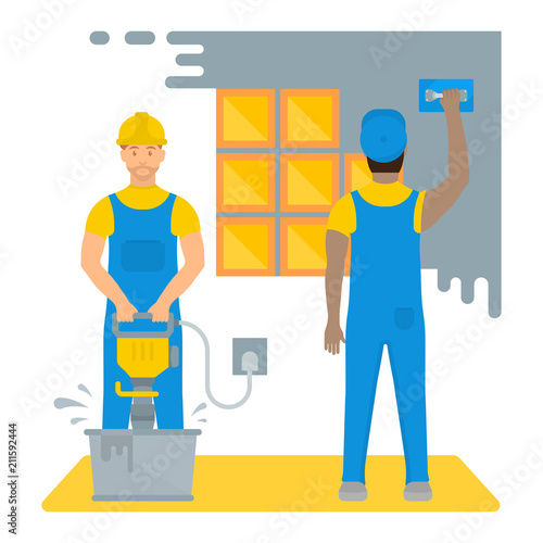 Vector Illustration of Builders.