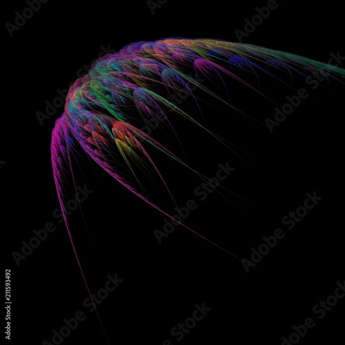 Bright fractal abstraction. Abstraction is similar to bird wings. Effect of flight and movement
