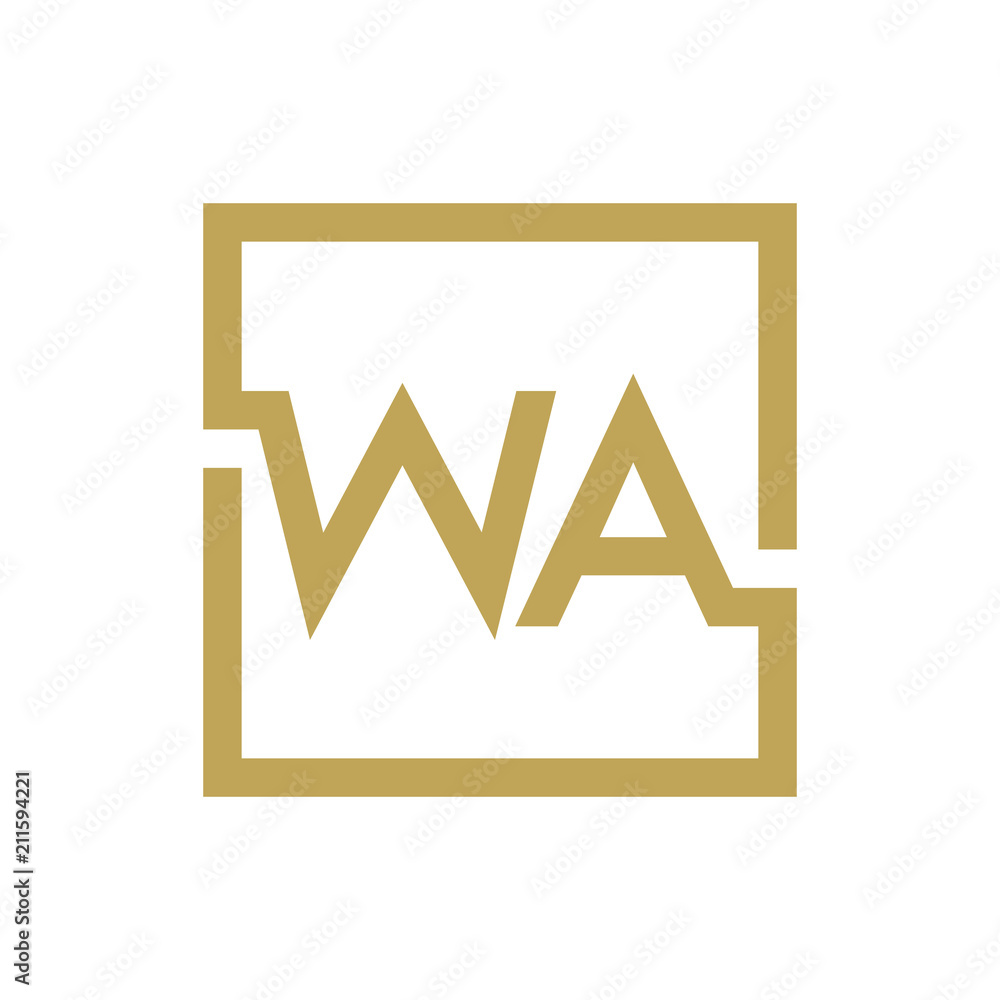 two letter logo line square WA TO WZ two letter logo line square WA TO WZ