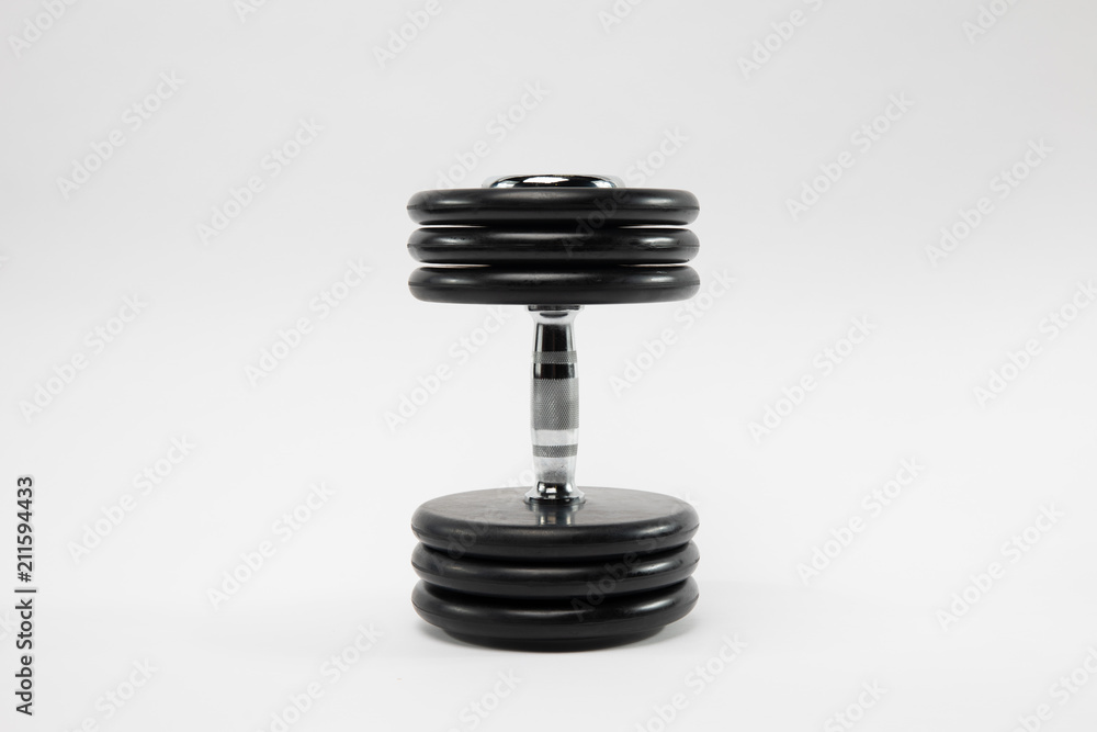 collapsible dumbbell on white background collapsible dumbbell on white background