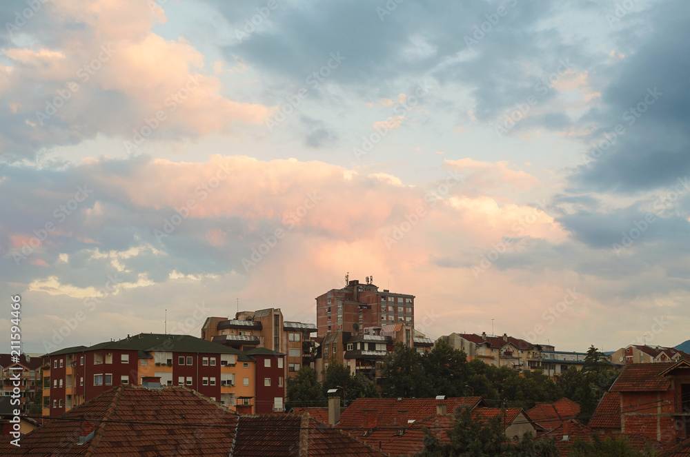 Sunset at Small Balkan Town