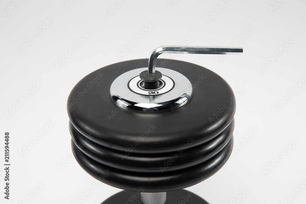collapsible dumbbell on white background collapsible dumbbell on white background