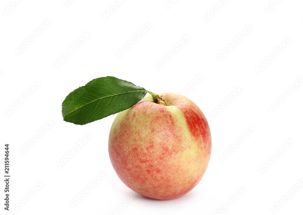 Fresh ripe peach isolated on white background Fresh ripe peach isolated on white background
