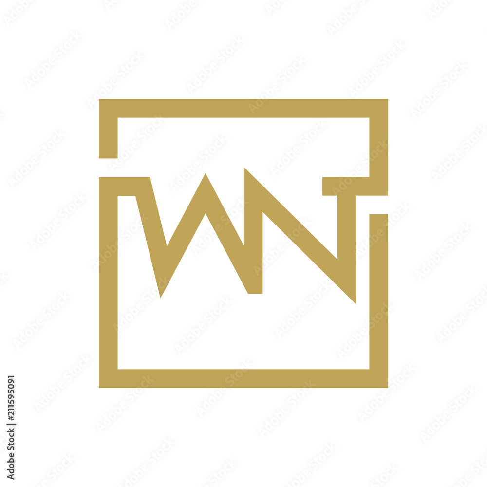 two letter logo line square WA TO WZ two letter logo line square WA TO WZ