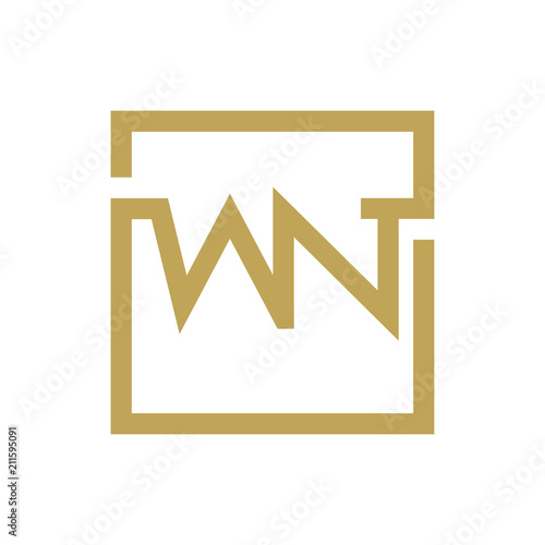 two letter logo line square WA TO WZ