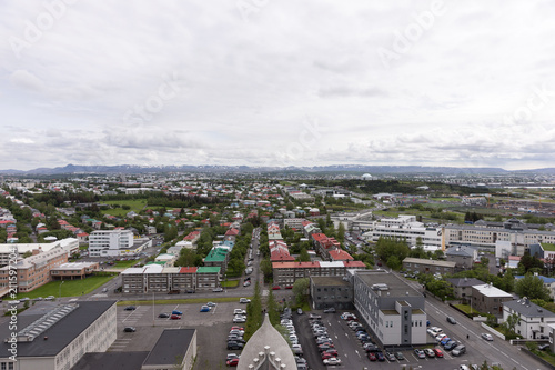 Aerial view of downtown Reykjavik. Capital of Iceland