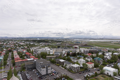 Aerial view of downtown Reykjavik. Capital of Iceland