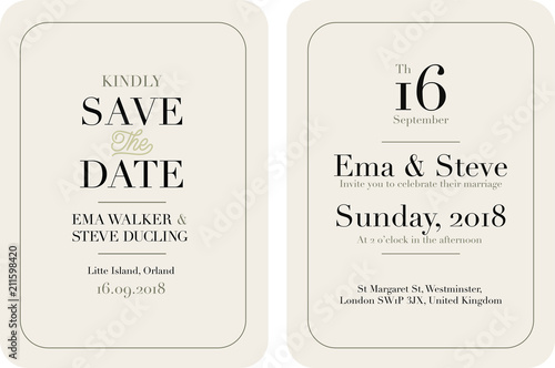 Wedding invitation template vector illustration