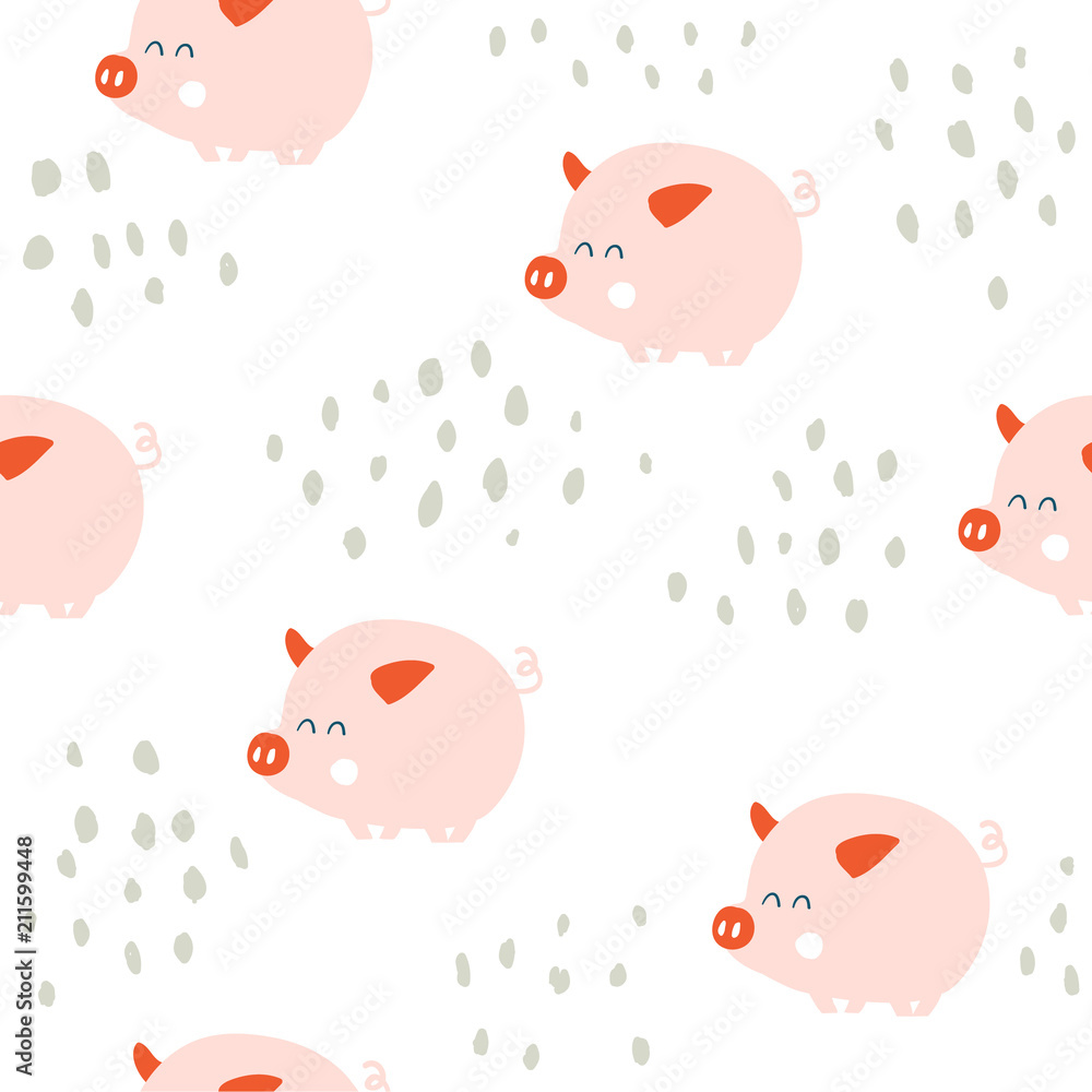 Cute pigs seamless pattern Cute pigs seamless pattern