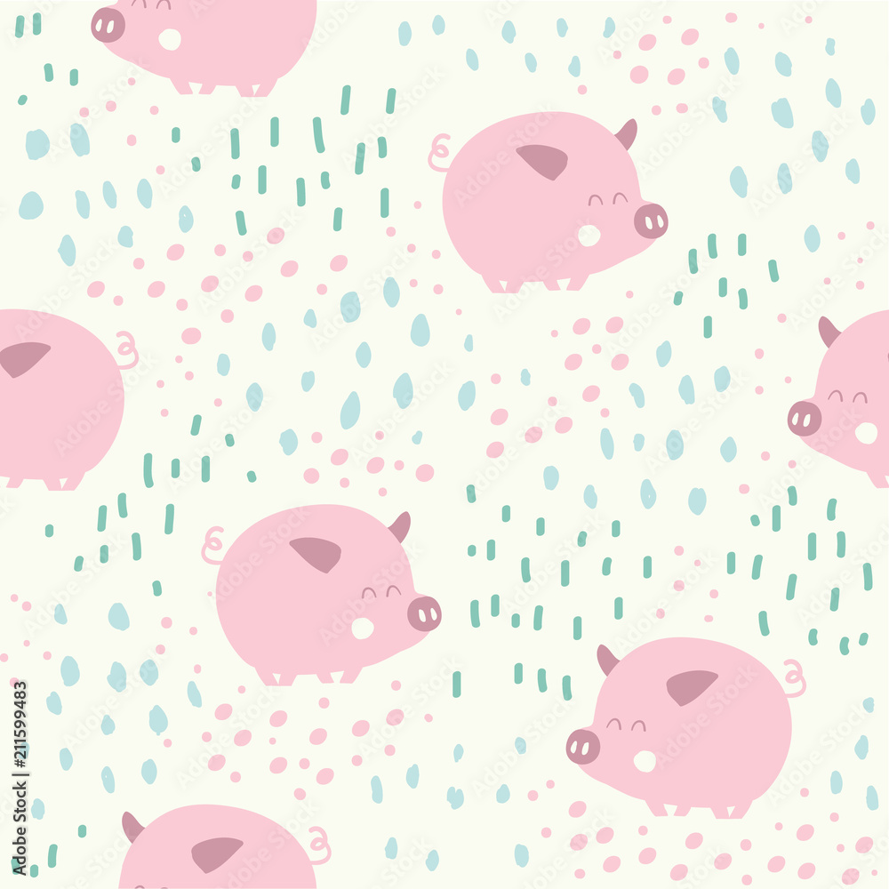 Cute pigs seamless pattern Cute pigs seamless pattern