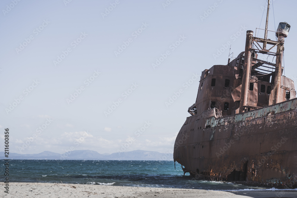 The famous shipwreck near Gythio Greece