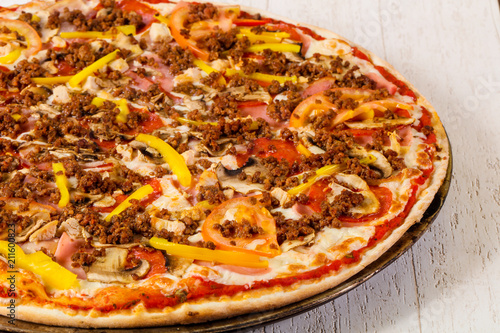 Pizza with minced meat