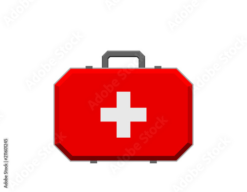 Medical bag. Isolated on white background. Vector illustration.